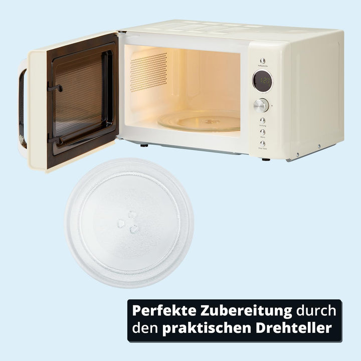 KHG Mikrowelle MW-20R2(C) 20L aus Metall in creme, 8 Automatikprogramme, 6 Mikrowellenleistungen, bi
