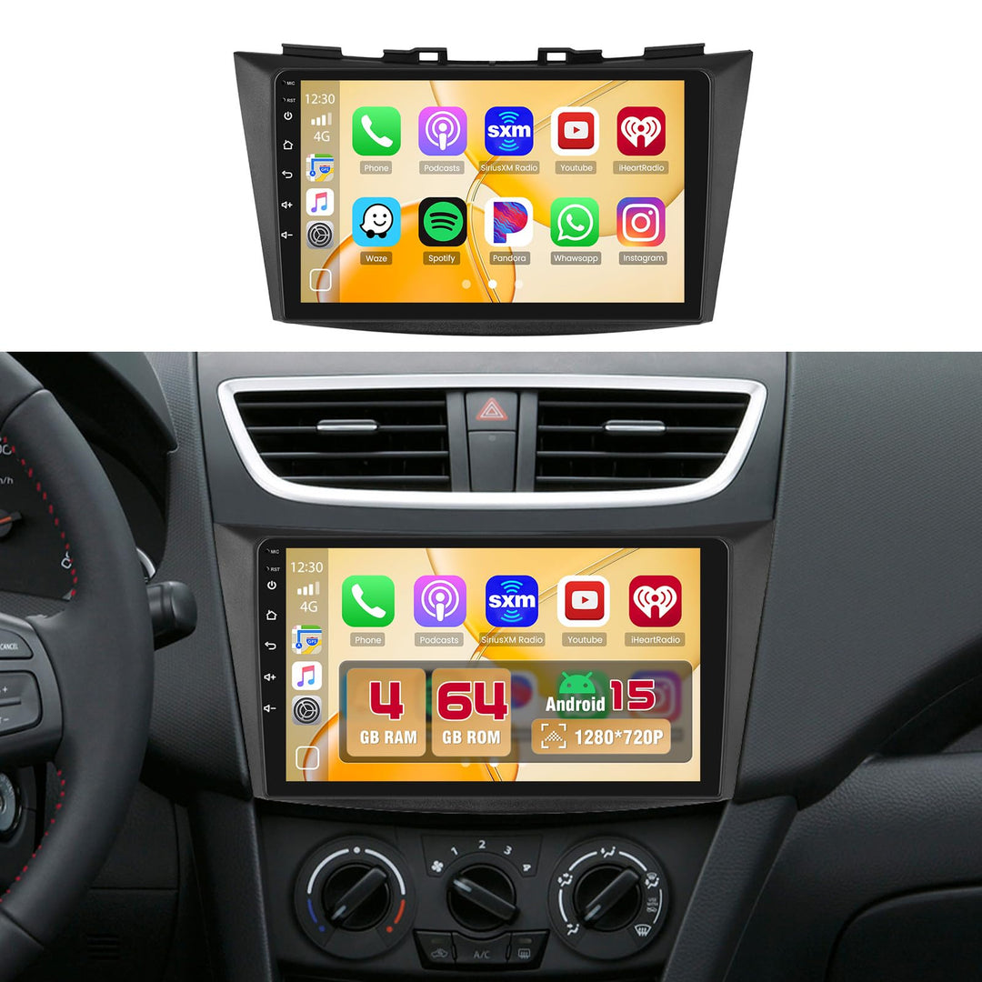 Hikity 4+64G Android 15 Autoradio für Suzuki Swift 2011-2017 /Suzuki Ertiga 2012-2017 Wireless Carpl