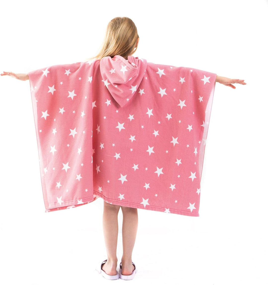 DREAMSCENE Kinder Poncho Handtuch mit Kapuze, Schwimmbad-Wickelmantel, schnell trocknend, weiche Mik