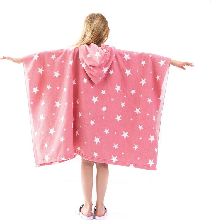 DREAMSCENE Kinder Poncho Handtuch mit Kapuze, Schwimmbad-Wickelmantel, schnell trocknend, weiche Mik
