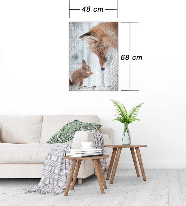 Ulmer Puzzleschmiede - Puzzle „Fleissig &amp; Schlau“ - Pfiffiges 1000 Teile Tierpuzzle – Eichhörnchen u