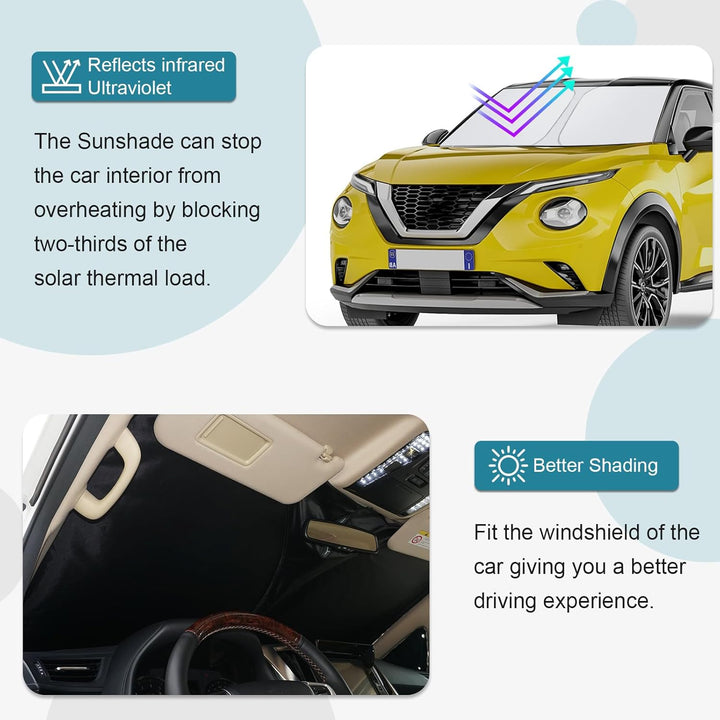 [Upgrade] CDEFG Kompatibel mit Nissan Juke F16 / Hybrid 2020-2024 2025 2026 Sonnenschutz Abdeckungen
