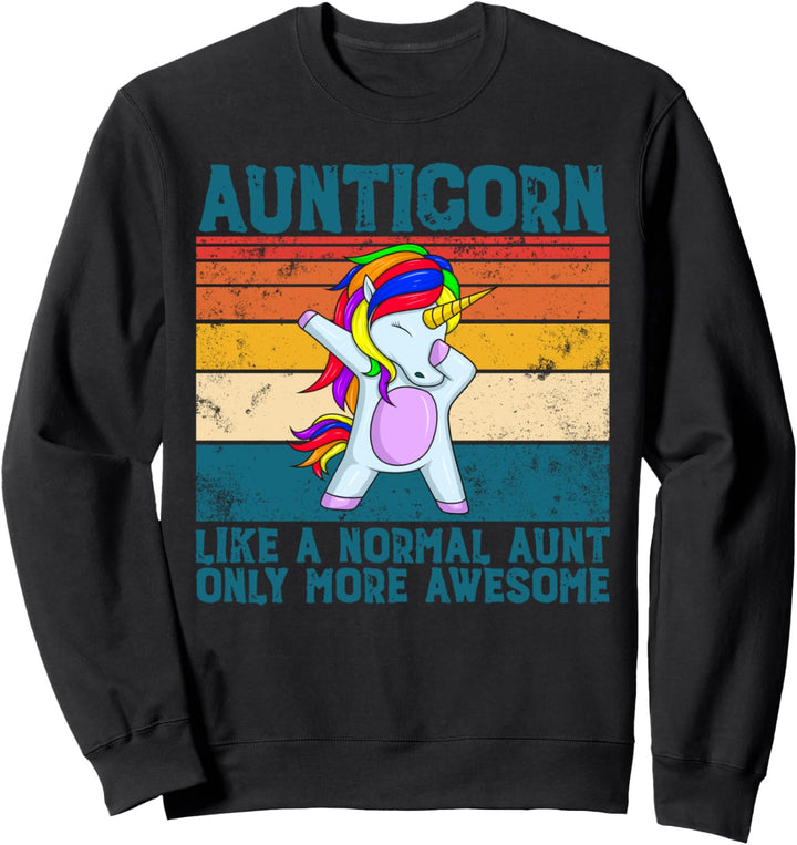 Aunticorn wie eine Tante nur super Retro Dabbing Aunticorn Sweatshirt