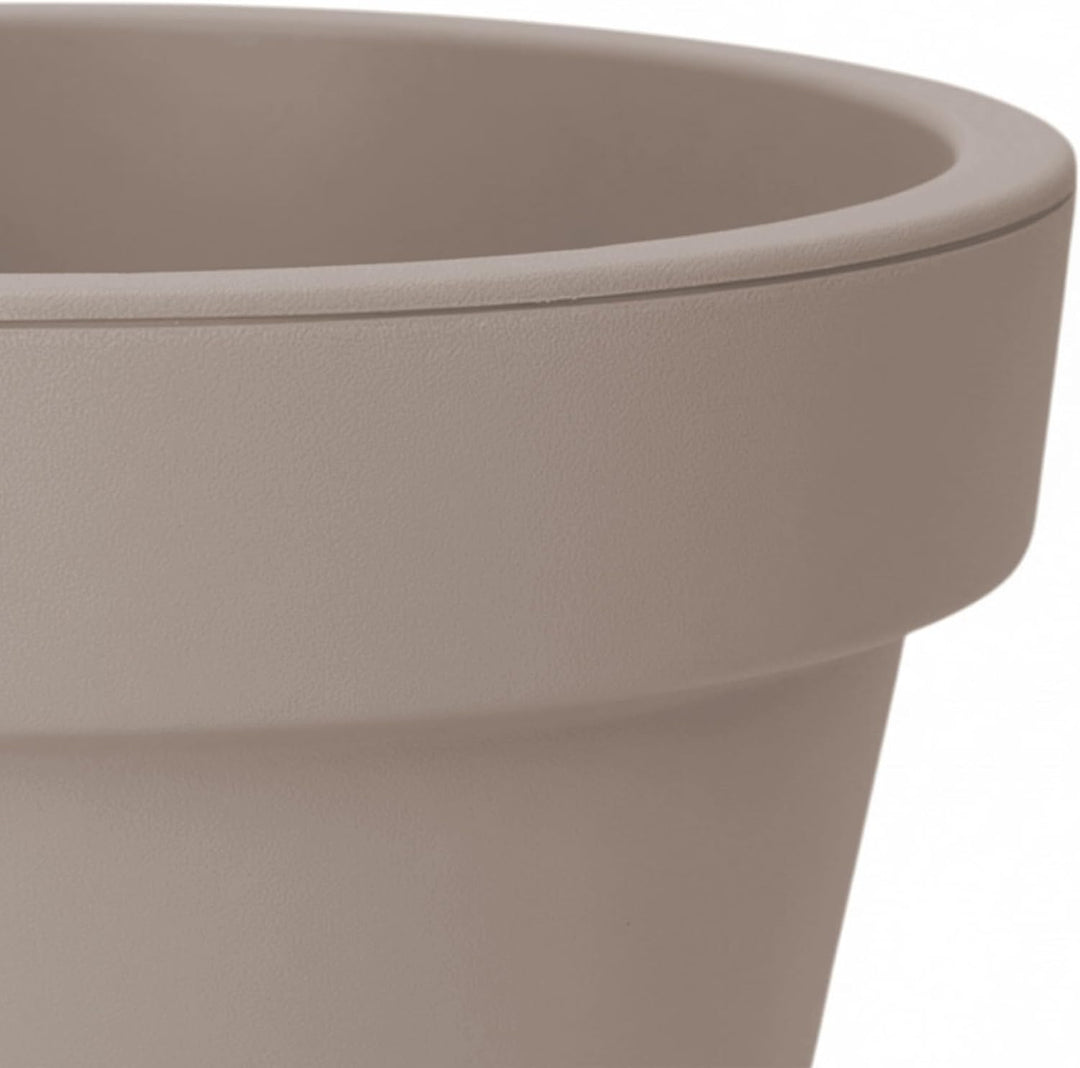 Spetebo Kunststoff Pflanzkübel L rund Ø 48 cm - beige - Blumenkübel gross für Aussen und Innen - Gar