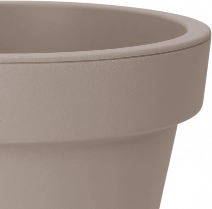 Spetebo Kunststoff Pflanzkübel L rund Ø 48 cm - beige - Blumenkübel gross für Aussen und Innen - Gar