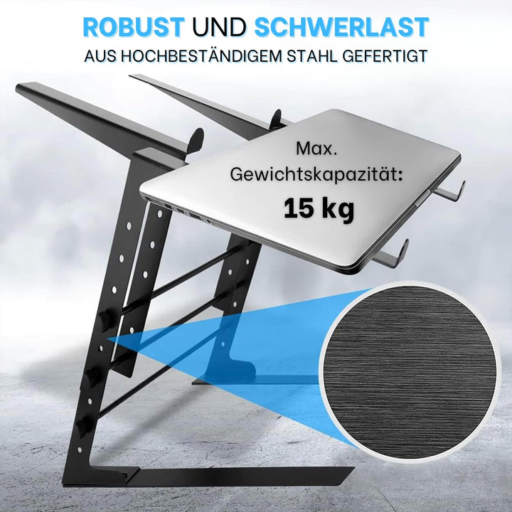 Pyle tragbarer Doppel-Laptopständer, Stehtisch mit verstellbarer Höhe, ergonomischem Design und ruts