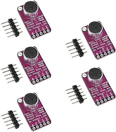 MAX9814 Elektret-Mikrofonverstärker mit automatischer Verstärkungsregelung für Arduino, 5 Stück