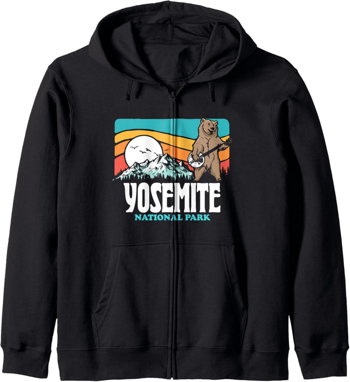 Yosemite National Park California Mountains Banjo Bear Funny Kapuzenjacke