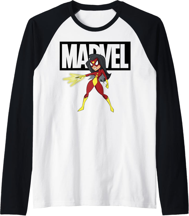 Marvel Avengers Spider-Woman Logo Doodle Raglan