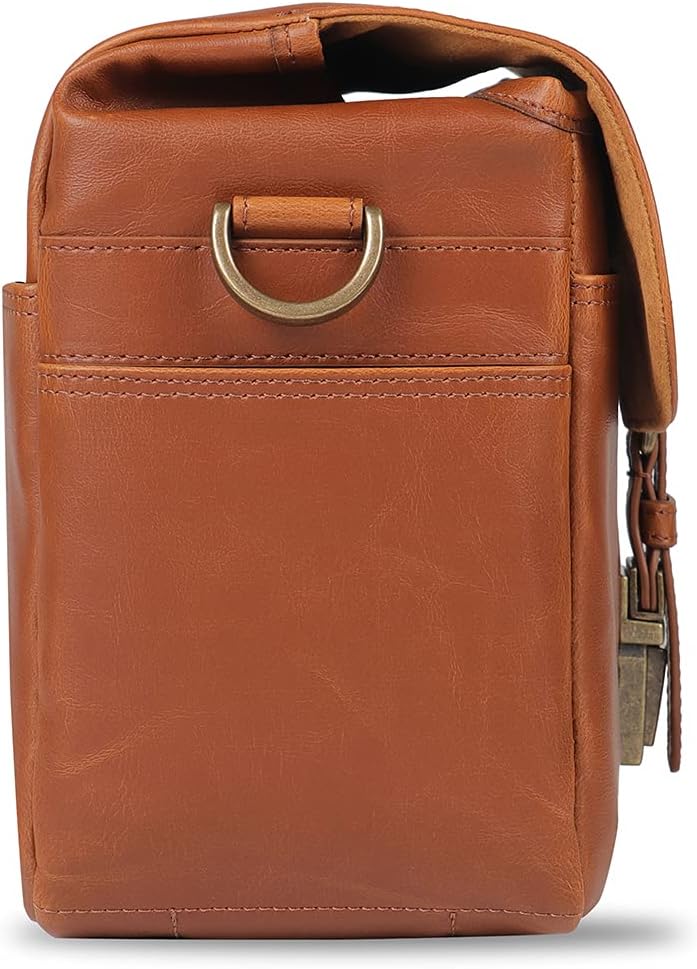 MegaGear MG1525 Kameratasche - Kuriertasche aus Leder für Spiegellose, Sofortbild - und DSLR Kameras