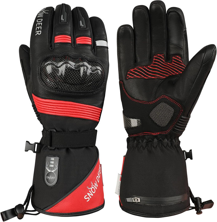SNOW DEER Beheizte Handschuhe,Motorrad Handschuhe,Wiederaufladbarem Lithium Akku Skifahren Fausthand