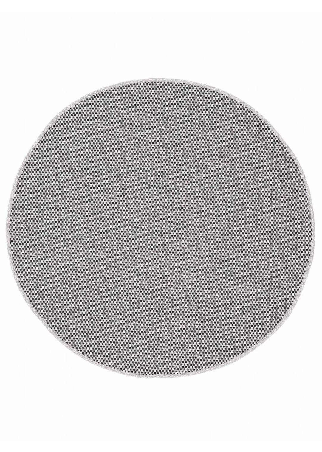 carpetfine In- und Outdoor Teppich Boho Rund Beige Flachgewebeteppich Ø 120 cm | Moderner Teppich We