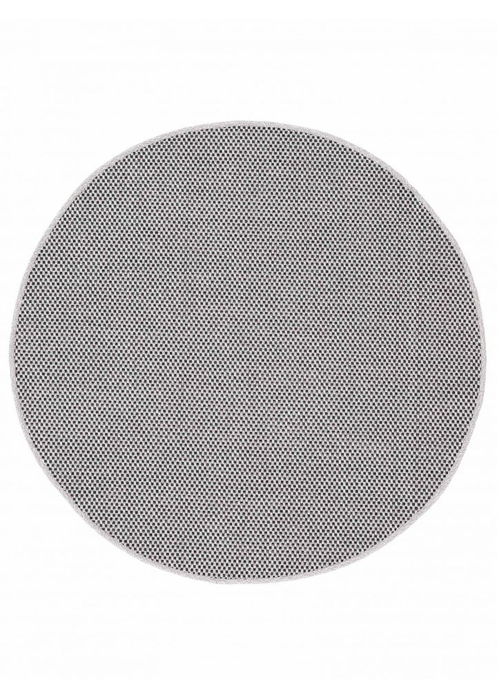 carpetfine In- und Outdoor Teppich Boho Rund Beige Flachgewebeteppich Ø 120 cm | Moderner Teppich We