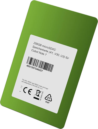 256GB microSDXC Speicherkarte (A1, V30, U3) für Cubot Note 7 256GB A1, V30, U3, 256GB A1, V30, U3