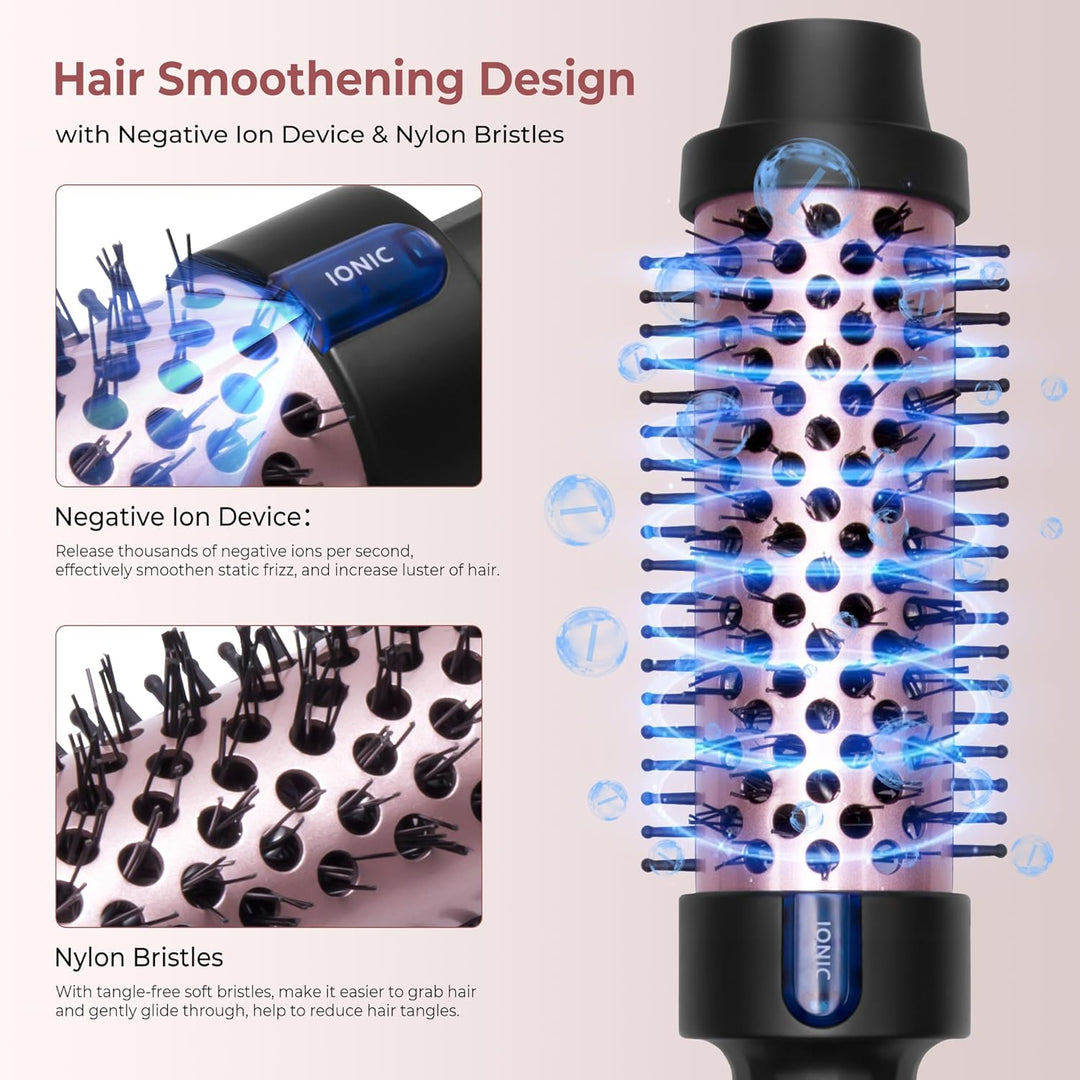 Thermal Brush Ionen Keramik Thermobürste [130°C-200°C] mit 5 Temperaturstufen, Doppel-PTC Schnellhei