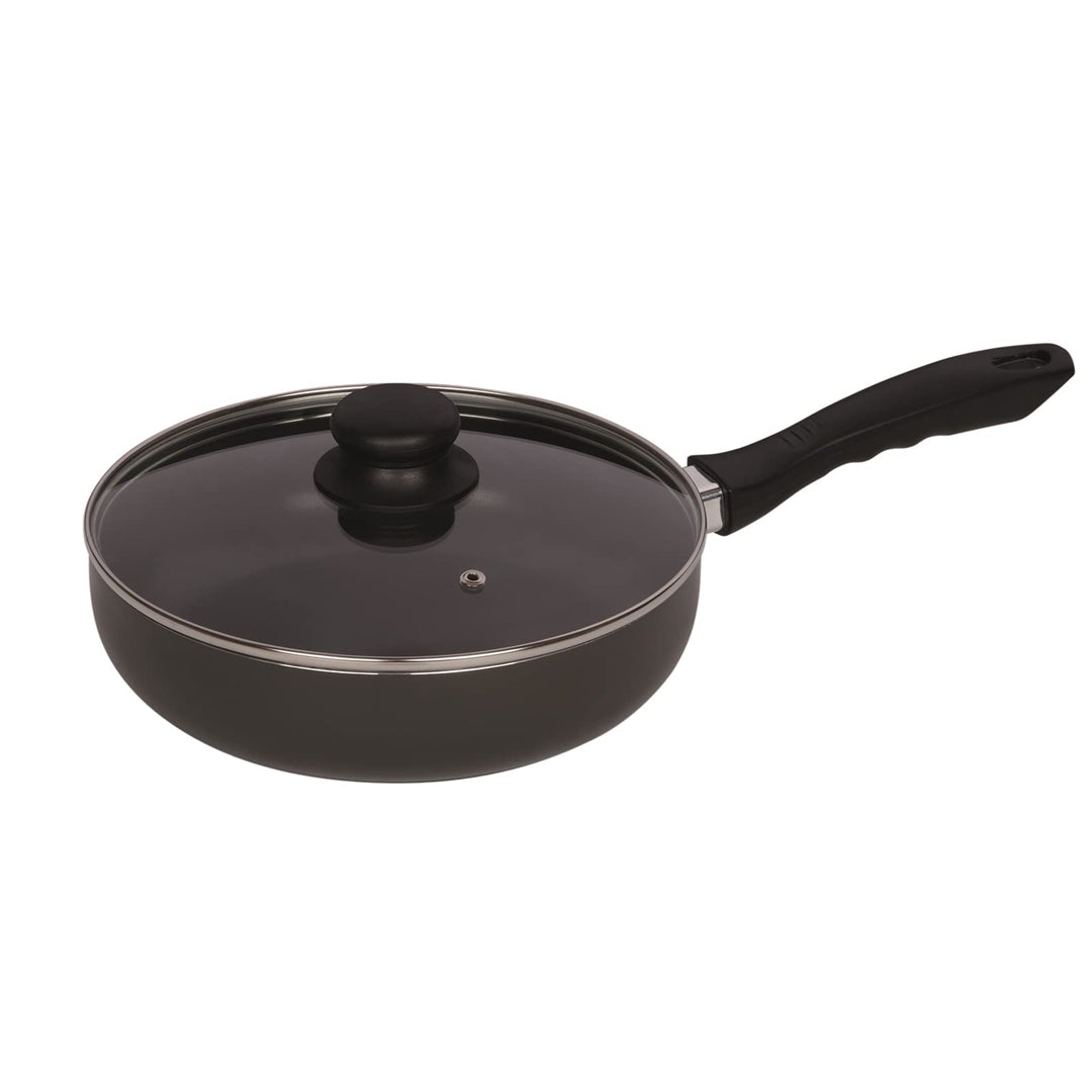 Riess, 3527-151, Alu Pfanne hoch mit Glasdeckel, Induktion, ALUGESCHIRR REVENTON, Durchmesser 24 cm,