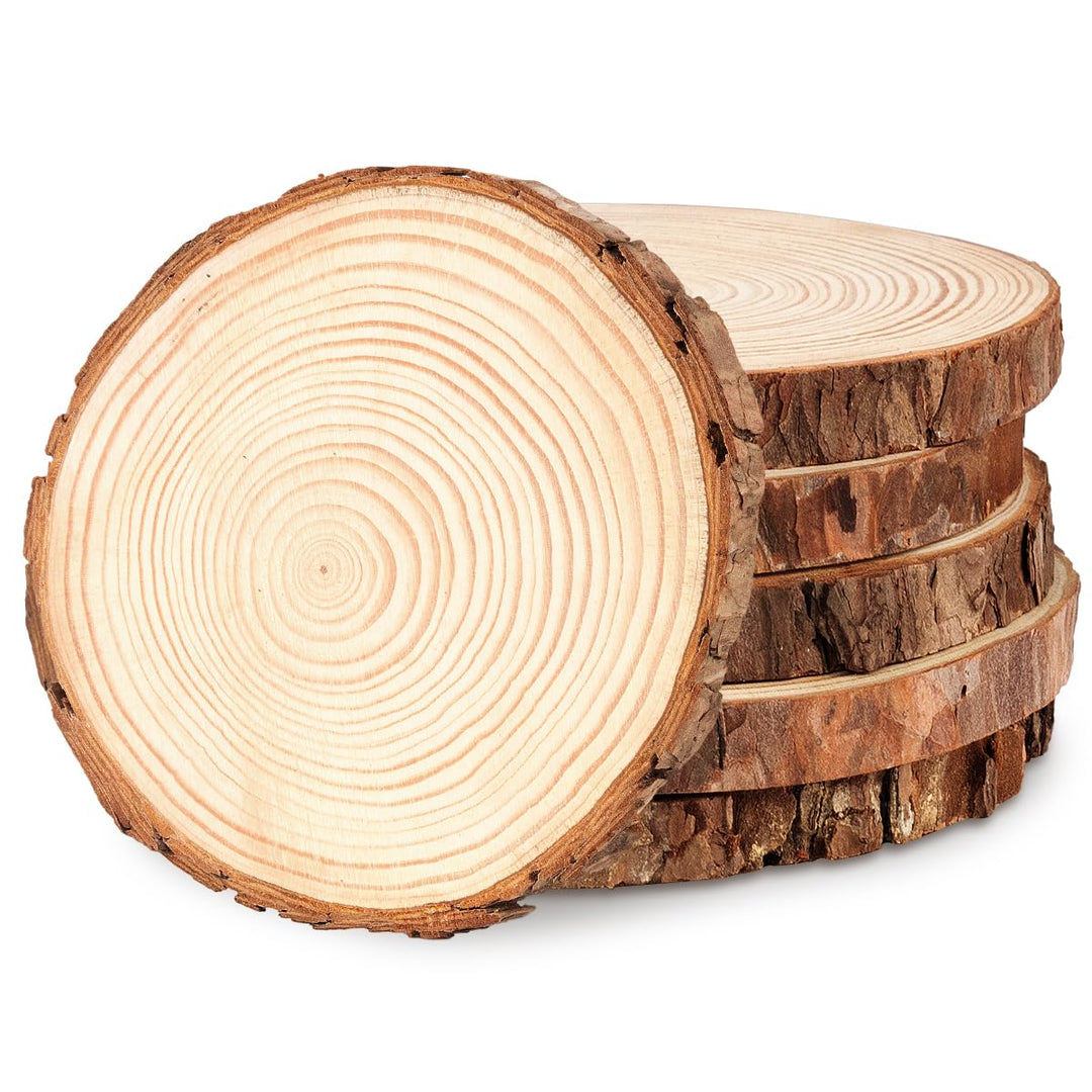 Philorn Holzscheiben 6 Stücke Runde Baumscheiben 16-17cm Holz Log Scheiben, Holzscheiben zum Basteln