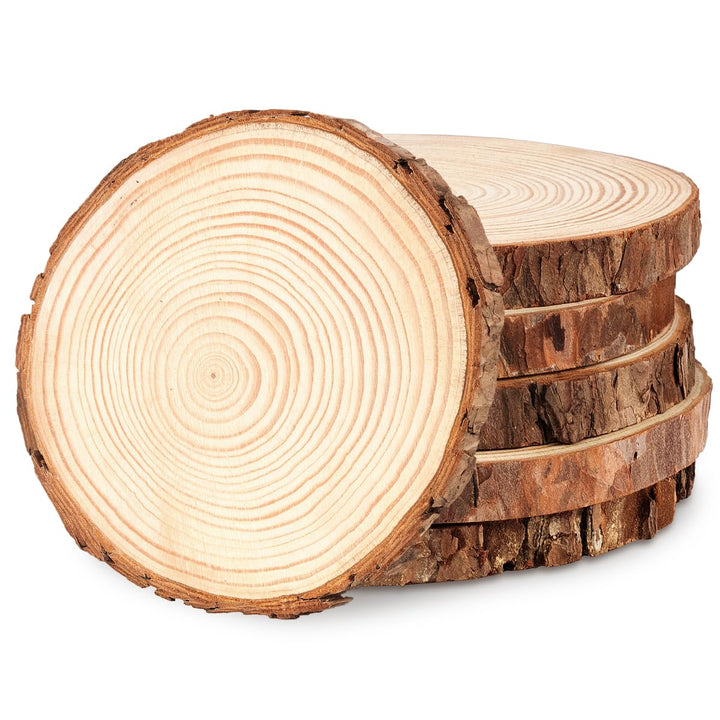Philorn Holzscheiben 6 Stücke Runde Baumscheiben 16-17cm Holz Log Scheiben, Holzscheiben zum Basteln