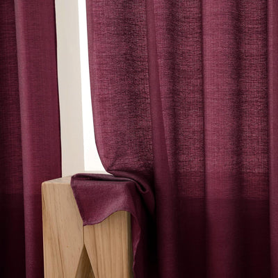 MIULEE 2er Set Voile Vorhang Sheer Leinenvorhang mit Ösen Transparente Unregelmässige Textur Gardine