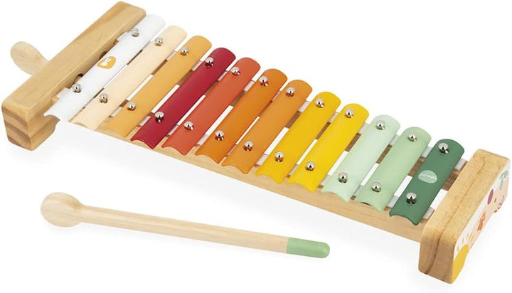 Janod - Xylophon aus Holz Sunshine - Rollenspielzeug und musikalische Früherziehung - Wasserfarbe -