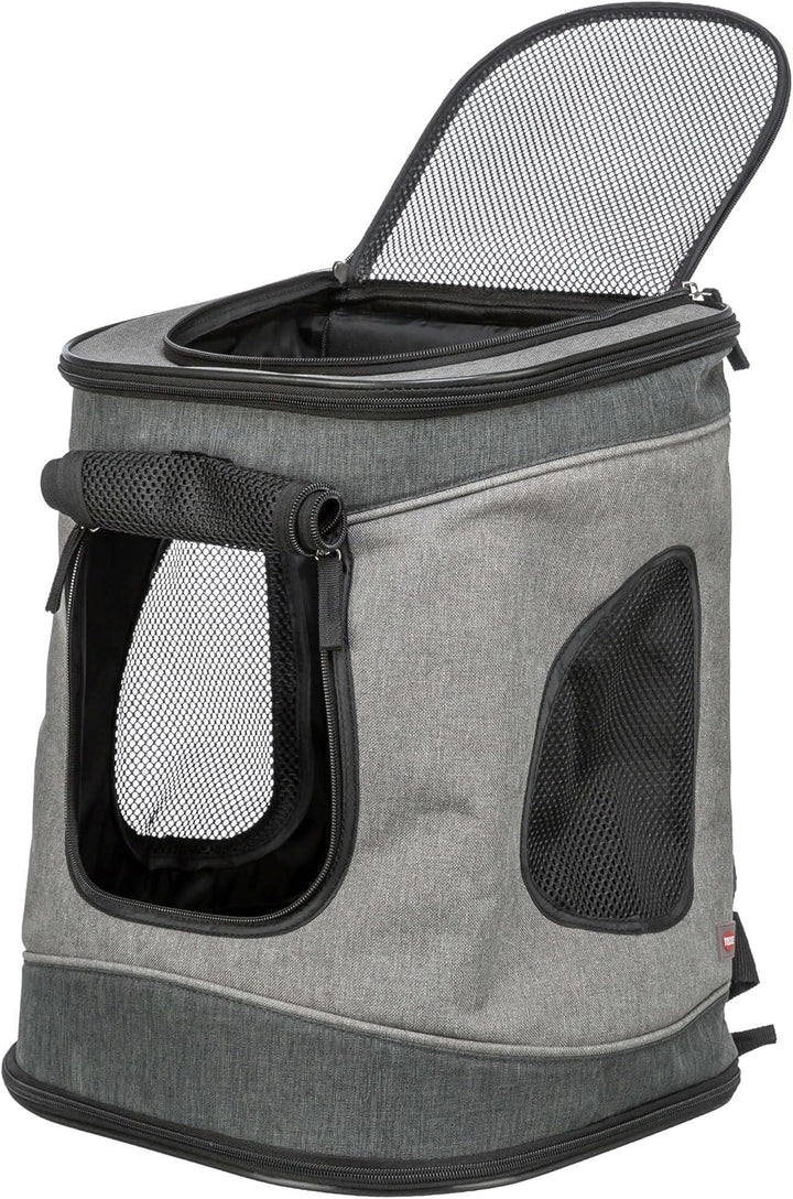 Trixie 28944 Rucksack Timon, 34 × 44 × 30 cm, schwarz/grau, 1 Stück (1er, schwarz/grau
