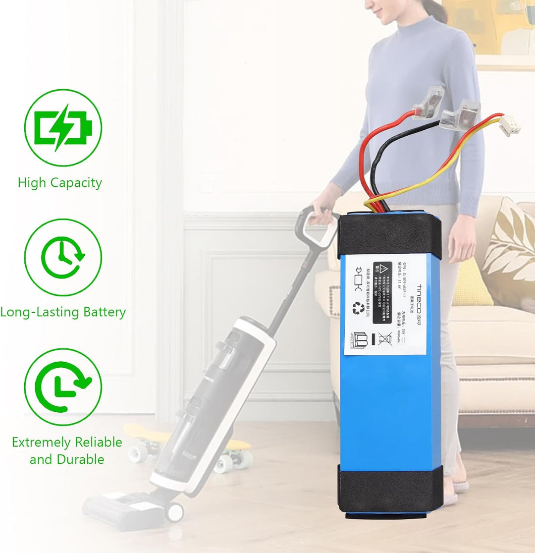 4000mAh Ersatzbatterie Kompatibel mit Tineco iFloor 3, Floor One S3, Floor One S3 Brise Cordless Nas