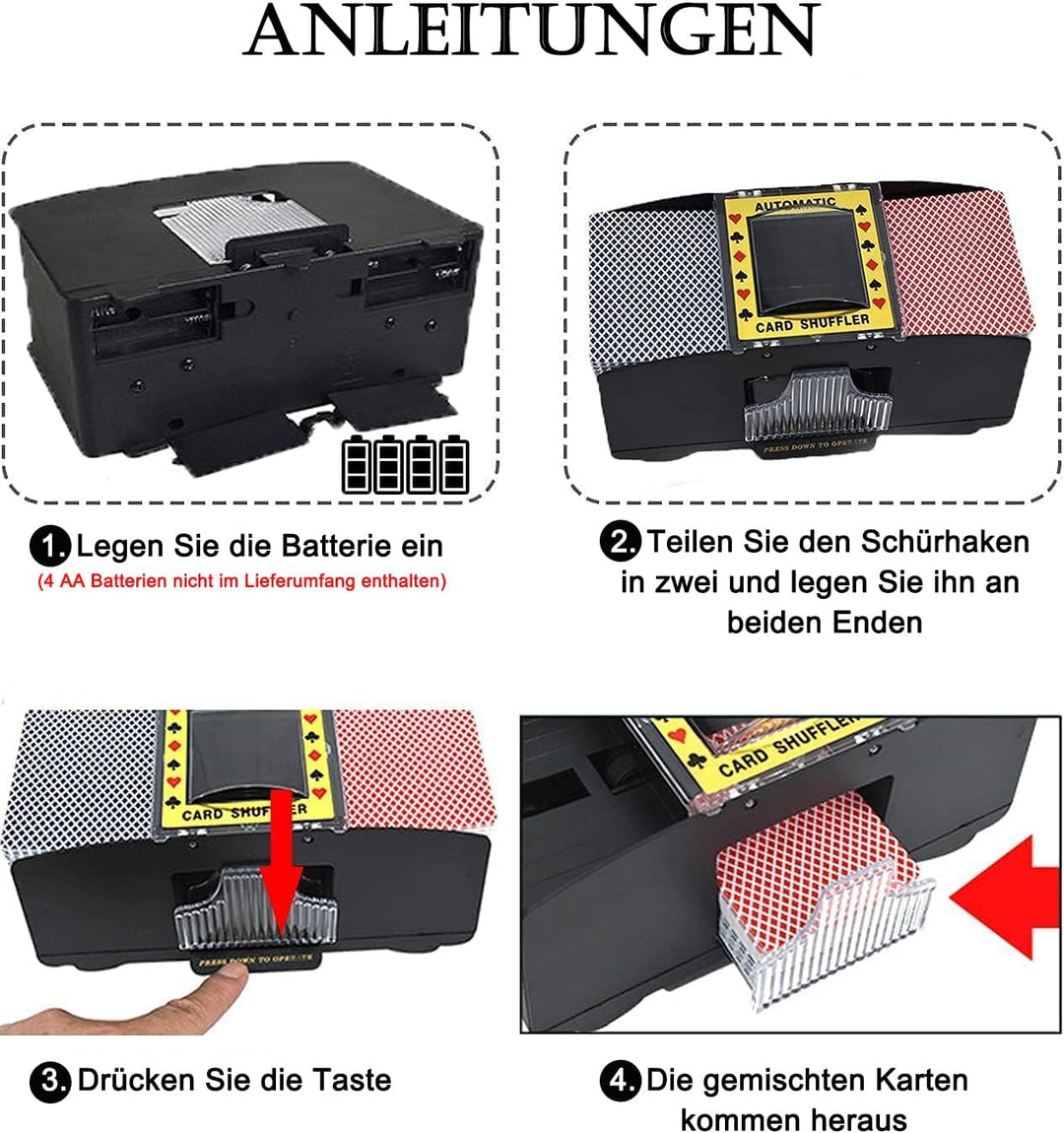 Automatischer Kartenmischer, Spielkartenmischmaschine, USB/batteriebetriebenes Werkzeug für
