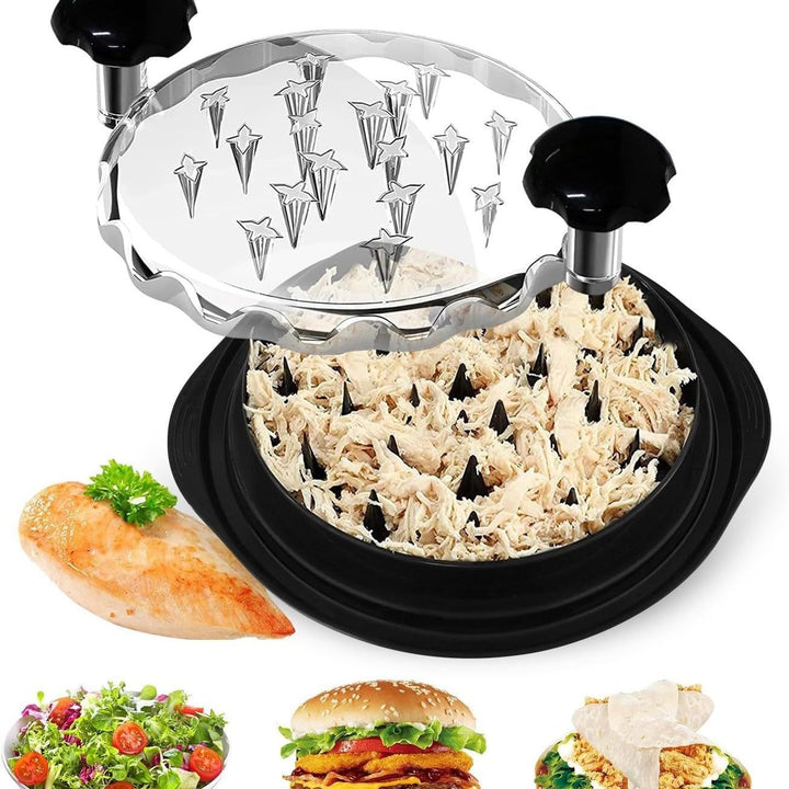 Hähnchen Zerkleinerer 25 cm Chicken Shredder mit transparentem Deckel, Bürste & Gabeln,spülmaschinen