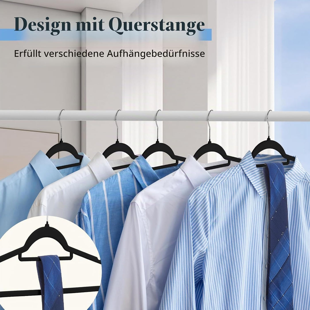 HOUSE DAY Kleiderbügel Samt 180 stück,Kleiderbügel Platzsparend Rutschfester mit Krawattenhalter,361