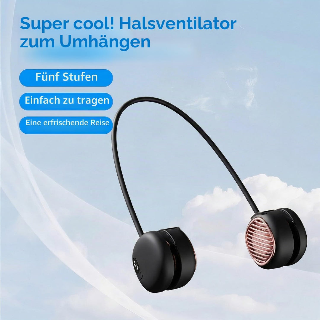 Foluu Nackenventilator Wiederaufladbar, 5 Stufen, LED-Display. Tragbar &amp; Freisprecheinrichtung, 120