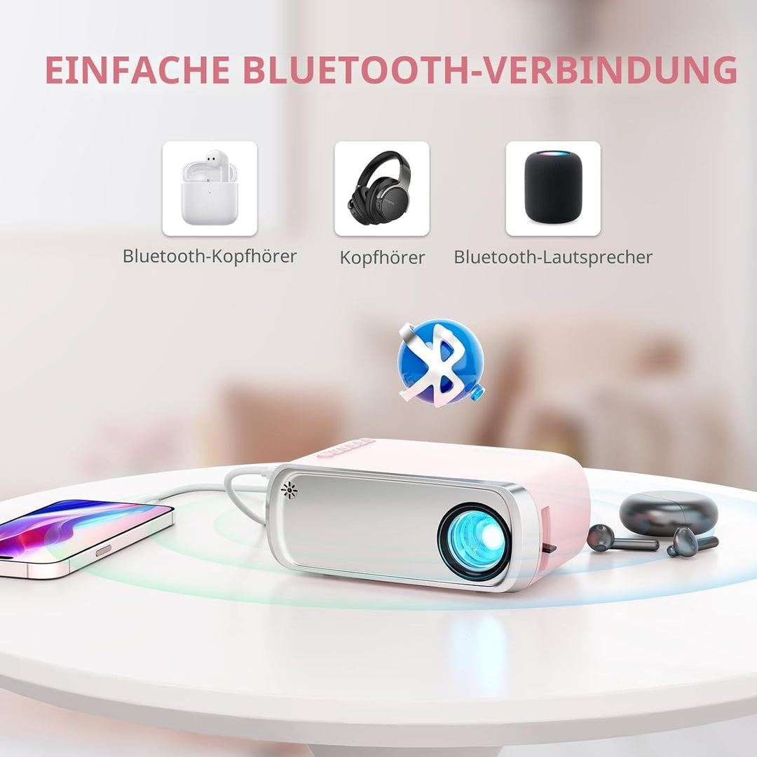 Tragbarer Beamer, ksbaby Aussen projektor, LED-ästhetischer Video-Mini projektor für tragbare Filme