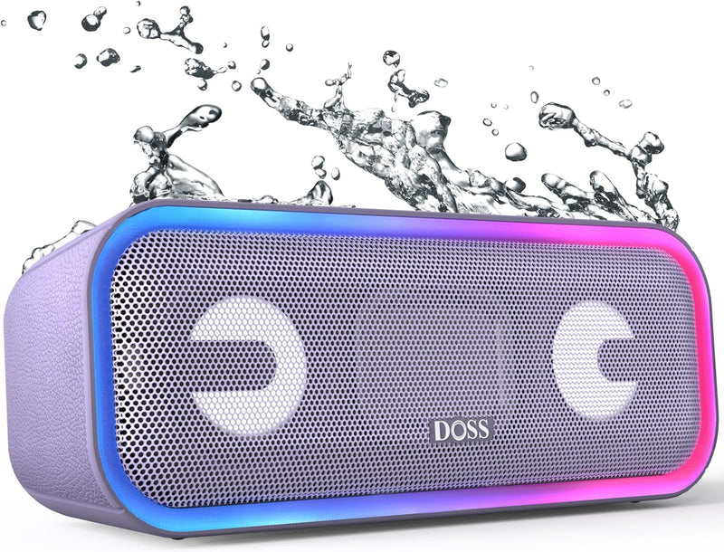 DOSS SoundBox Pro+ Bluetooth Lautsprecher mit IPX6 Wasserdicht, 24W Dualen Bass-Treibern, Stereo-Pai