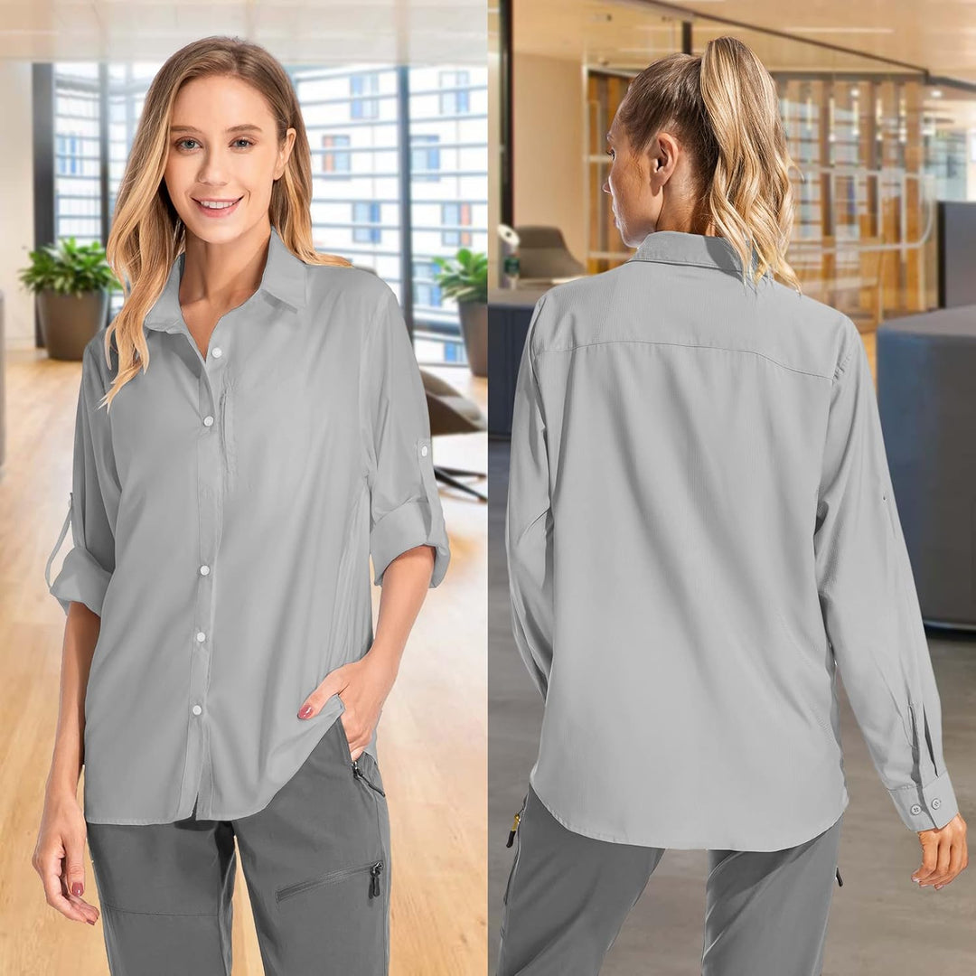 yeyity Damen Hemdbluse UV Schutz Langarmshirt Damen Schnell Trocknende Sport Shirts Wandershirt Safa