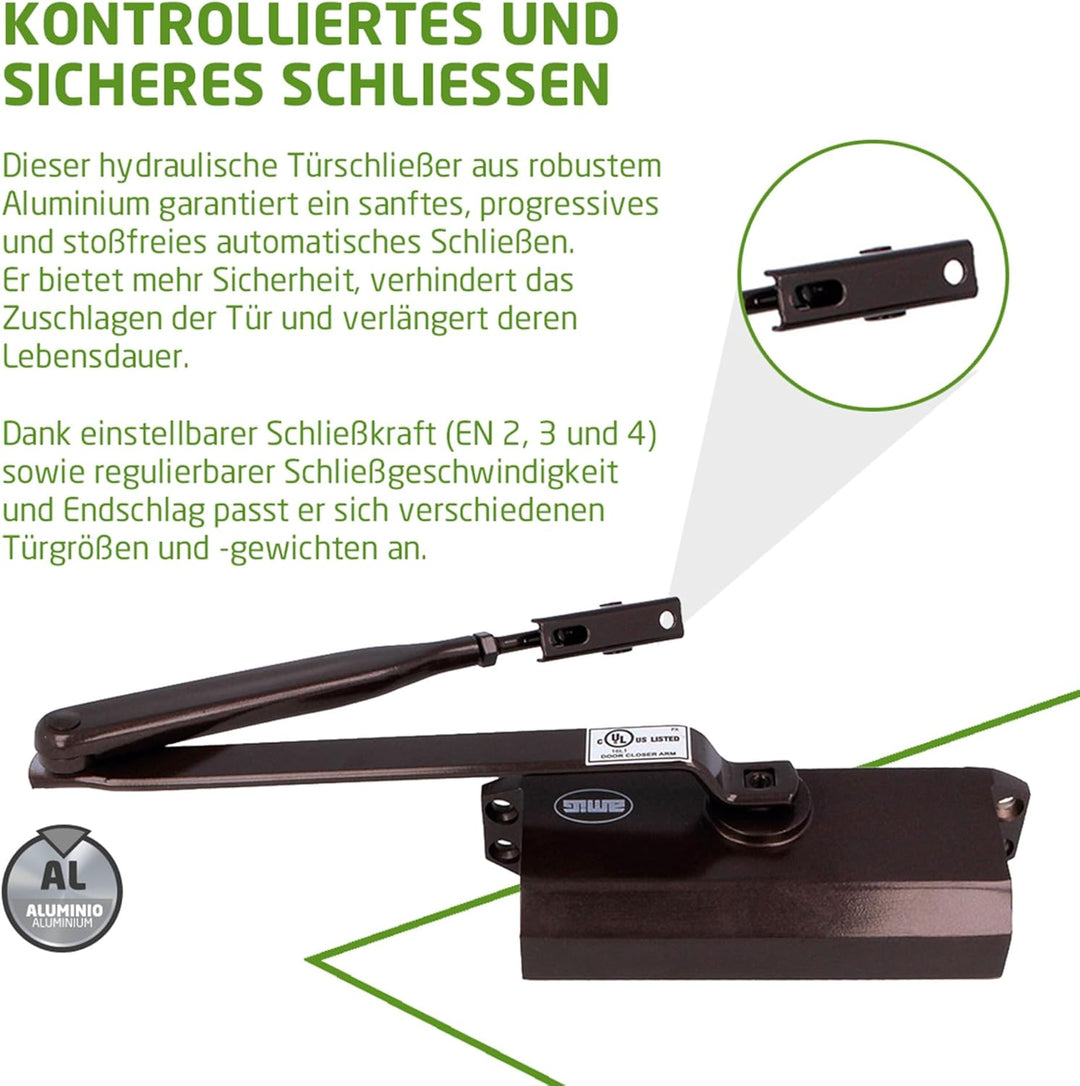 Amig - Türschliesser zum automatischen Schliessen von Türen mit einem Gewicht von max. 40 kg und ein