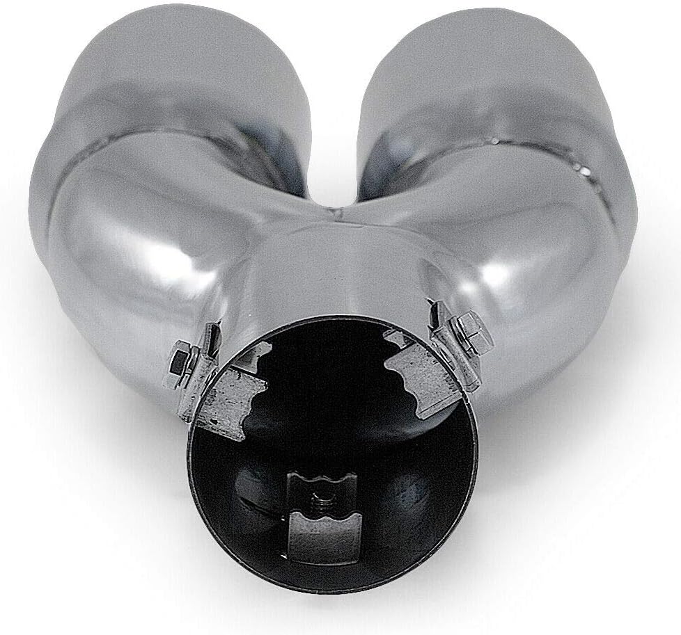 Doppel Auspuffblende Endrohr Auspuff Universell Schalldampf Doppelendrohr Sport Sportauspuff Blende