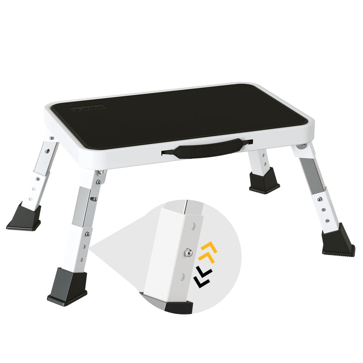 BONTEC Klapptritt, 3-stufig höhenverstellbar, bis 150 kg belastbar, rutschfeste Plattform, faltbar,