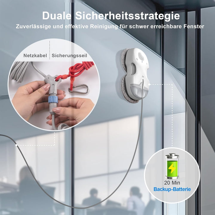 HUTT C6 Fensterputzroboter mit Sprühfunktion, Elektrischer Fensterputzer Fernbedienung mit 80ML Tank