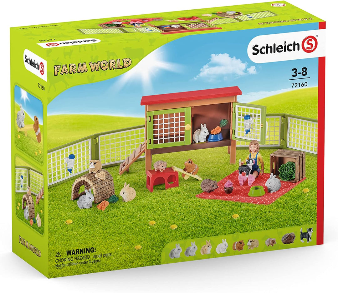 schleich 72160 Picknick mit den kleinen Haustieren, ab 3 Jahren, FARM WORLD - Spielset, 26 Teile Sta