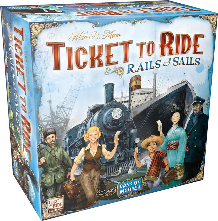 Days of Wonder , Ticket to Ride Rails &amp; Sails Board Game, Ages 10+, for 2 to 5 Players, Average Play
