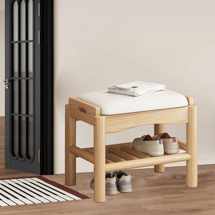 Schuhbank Holz mit Sitzfläche, Sitzbank mit Stauraum Holz, Schuhschrank Klein mit Sitzbank, Schuhreg