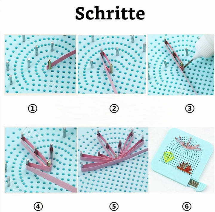 YURROAD Papier Quilling Kit 3mm/5mm/10mm 1740 Quilling Papier Streifen Quilling Werkzeug Set mit Auf