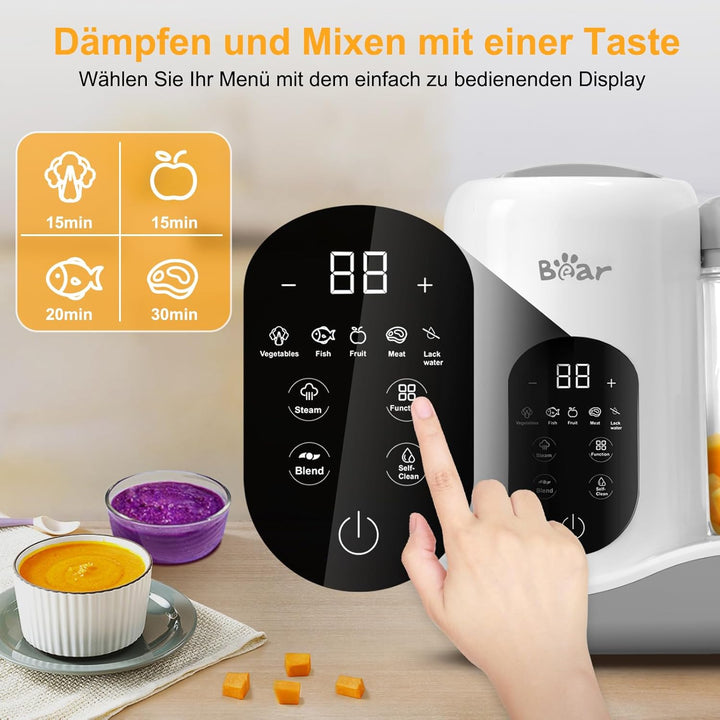 Bear Babynahrungszubereiter,Eine Stufe Baby Food Maker Dampfgarer Mixen,Automatisches Kochen & Zerkl