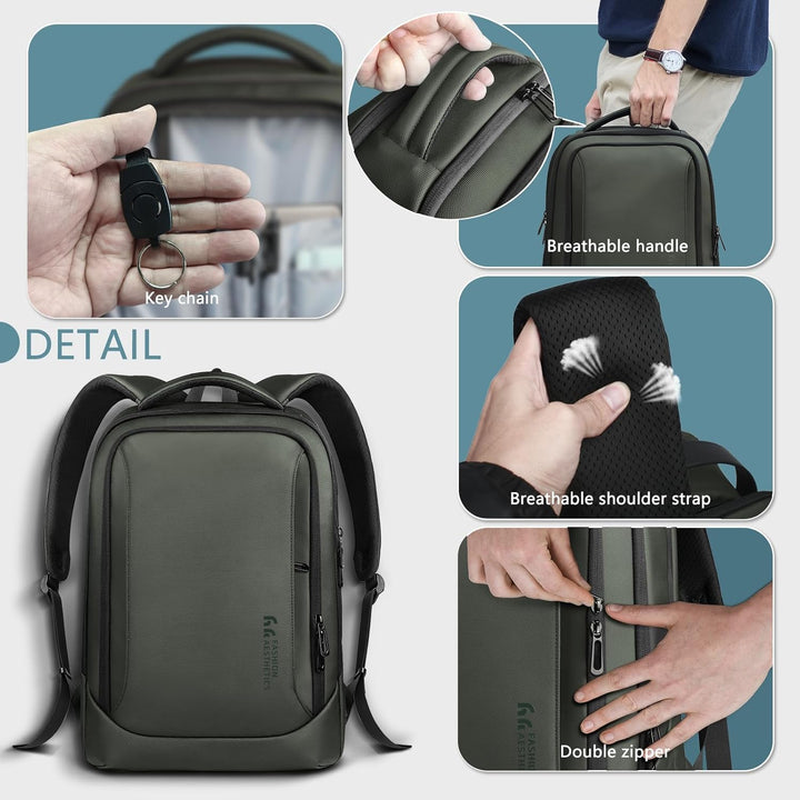 Laptop Business Rucksack Herren mit laptopfach mit USB-Ladeanschluss Diebstahlsicher Handgepäck Tage