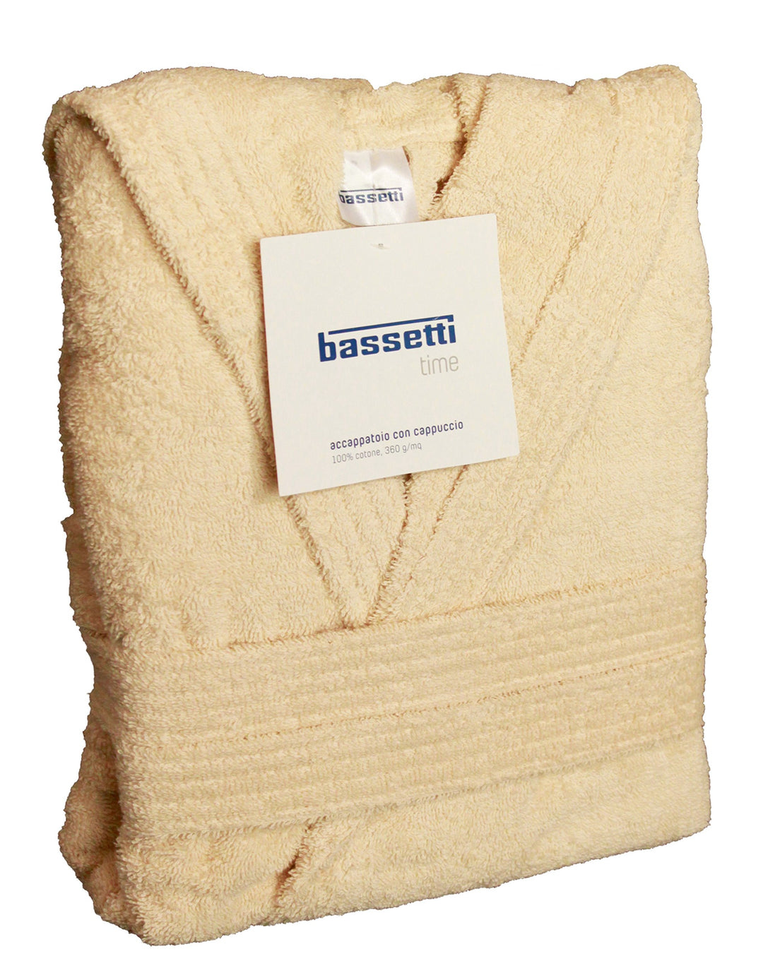 Bassetti Time Bademantel mit Kapuze, Unisex, erhältlich in den Grössen S, M, L, XL, XXL, Material: M