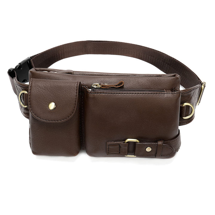 FANDARE Retro Bauchtasche Brusttasche Gürteltasche Hüfttasche Sport Leder Sling Bag Umhängetaschen H