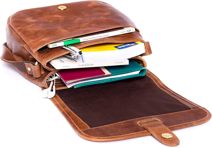 ALMADIH Premium Leder Damentasche Umhängetasche LOLA Ledertasche Handtasche Schultertasche Freizeitt