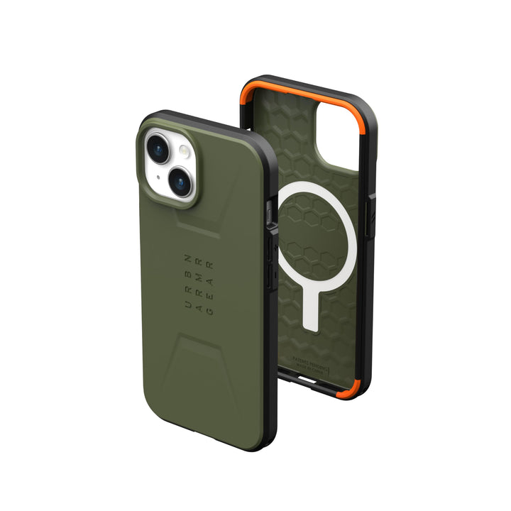URBAN ARMOR GEAR Civilian Case kompatibel mit Apple iPhone 15 Plus Hülle [Wireless Charging/Magnetis