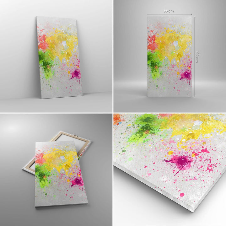 Bilder auf Leinwand 55x100cm Leinwandbild mit Rahmen Karte Welt modern Gross Wanddeko Bild Schlafzim