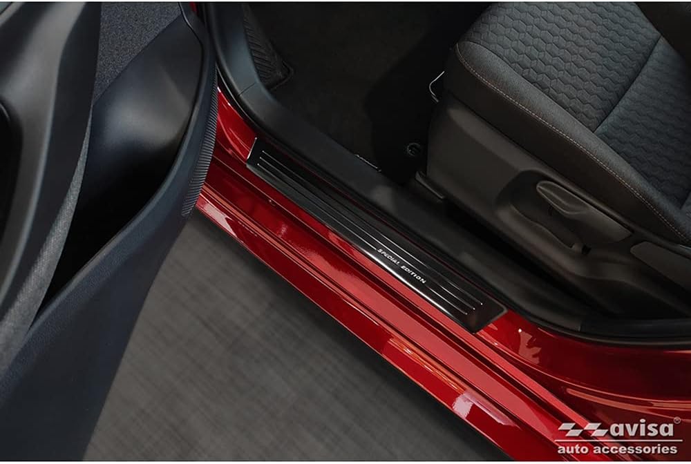 Avisa Black INOX Door sill Protectors Compatible with Toyota Yaris 2020- excl. GR - 'Special Edition