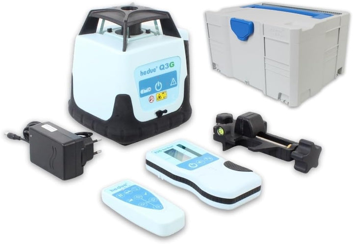 hedue® Q3G Rotationslaser selbstnivellierend, grüner Laserstrahl - Nivelliergerät mit zwei Laserklas